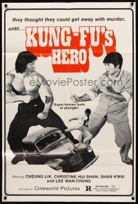 2d495 KUNG-FU'S HERO 1sh '79 image of Bolo Yeung, super-human feats of strength!