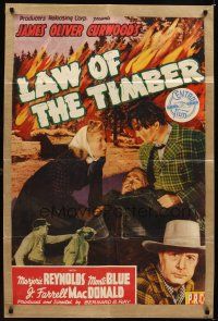 2d511 LAW OF THE TIMBER 1sh '41 from James Oliver Curwood novel, Marjorie Reynolds, Monte Blue!