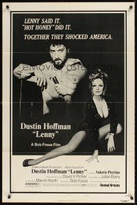 2d515 LENNY style B 1sh '74 Dustin Hoffman as Lenny Bruce at microphone w/sexy Valerie Perrine!