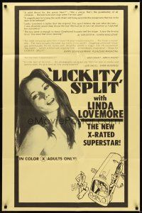 2d519 LICKITY SPLIT 1sh '74 directed by Carter Stevens, sexy Linda Lovemore!