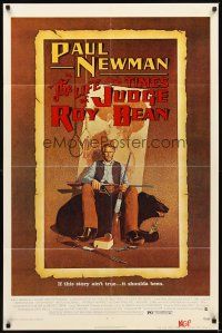 2d520 LIFE & TIMES OF JUDGE ROY BEAN 1sh '72 John Huston, art of Paul Newman by Richard Amsel!