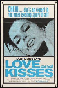 2d542 LOVE & KISSES 1sh '70 Kathy Knight as Cheri, she's an expert in the exciting sport of sex!
