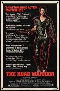 2d555 MAD MAX 2: THE ROAD WARRIOR style B 1sh '82 Mel Gibson returns as Mad Max, cool image!
