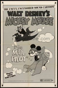 2d557 MAIL PILOT 1sh R74 Walt Disney, wacky art of pilot Mickey Mouse, uncensored!