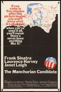 2d566 MANCHURIAN CANDIDATE 1sh '62 art of Frank Sinatra, directed by John Frankenheimer!