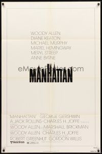 2d569 MANHATTAN 1sh '79 Woody Allen & Diane Keaton, cool New York City title design!
