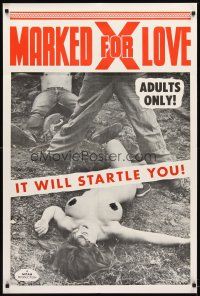 2d574 MARKED FOR LOVE 1sh '67 Adam Clay, Michelle Angelo, Capri, Kitten, it will startle you!