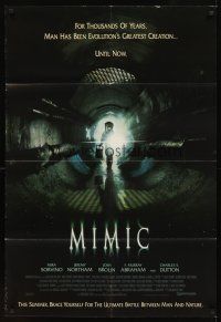2d589 MIMIC advance 1sh '97 Guillermo del Toro, Mira Sorvino, creepy image!