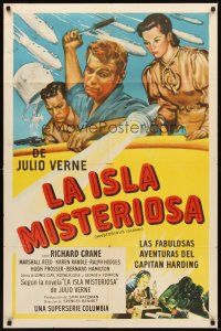 2d615 MYSTERIOUS ISLAND Spanish/U.S. 1sh '51 Menace of the Mercurians,sci-fi serial from Jules Verne!
