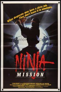 2d640 NINJA MISSION 1sh '84 Mats Helge, ninja art, desperate men with a dirty job!