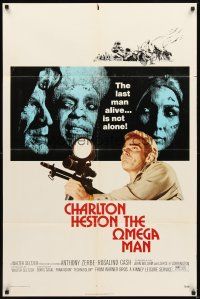 2d653 OMEGA MAN 1sh '71 Charlton Heston is the last man alive, and he's not alone!