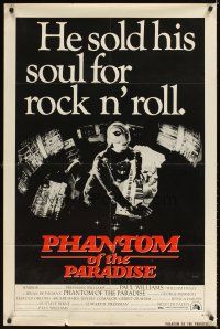 2d683 PHANTOM OF THE PARADISE style B 1sh '74 Brian De Palma, he sold his soul for rock n' roll!