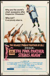2d685 PINK PANTHER STRIKES AGAIN style B 1sh '76 wacky Peter Sellers is Inspector Clouseau!