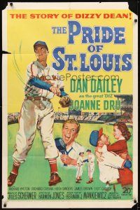 2d705 PRIDE OF ST. LOUIS 1sh '52 Dan Dailey as Cardinals baseball player Dizzy Dean!