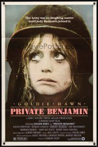 2d707 PRIVATE BENJAMIN 1sh '80 funny image of depressed military soldier Goldie Hawn!
