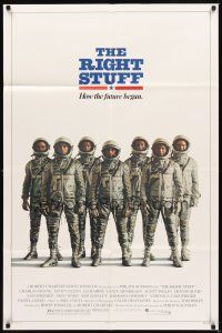 2d741 RIGHT STUFF advance 1sh '83 great line up of the first NASA astronauts all suited up!