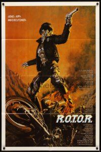 2d759 ROTOR 1sh '89 great art of cyborg cop who is the judge, jury, and executioner!