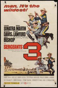 2d787 SERGEANTS 3 1sh '62 John Sturges, Frank Sinatra, Rat Pack parody of Gunga Din!