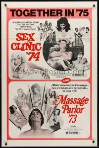 2d794 SEX CLINIC '74/MASSAGE PARLOR '73 1sh '75 see it with the love of your life, sexy double-bill!