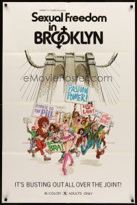 2d795 SEXUAL FREEDOM IN BROOKLYN 1sh '71 great artwork, it's busting out all over the joint!