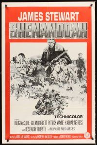 2d800 SHENANDOAH military 1sh '65 James Stewart, Civil War, cool artwork!