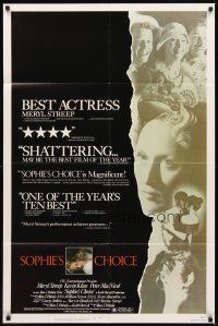 2d824 SOPHIE'S CHOICE 1sh '82 Alan J. Pakula directed, Meryl Streep, Kevin Kline, Peter MacNicol