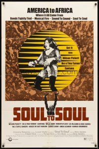 2d826 SOUL TO SOUL 1sh '71 great art of Tina Turner performing from America to Africa!