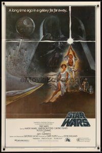 2d838 STAR WARS style A second printing 1sh '77 Lucas classic sci-fi epic, great art by Tom Jung!