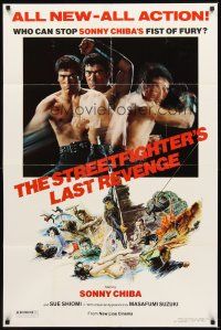 2d851 STREETFIGHTER'S LAST REVENGE 1sh '74 who can stop Sonny Chiba's fist of fury!