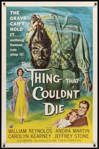 2d894 THING THAT COULDN'T DIE 1sh '58 great artwork of monster holding its own severed head!