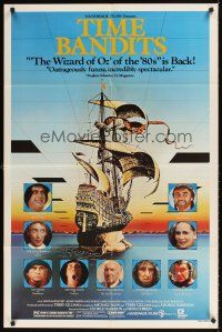 2d902 TIME BANDITS 1sh R82 John Cleese, Sean Connery, art by director Terry Gilliam!
