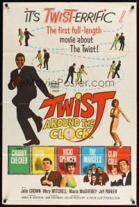 2d928 TWIST AROUND THE CLOCK 1sh '62 Chubby Checker in the first full-length Twist movie!