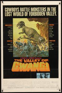 2d940 VALLEY OF GWANGI 1sh '69 Ray Harryhausen, great artwork of cowboys vs dinosaurs!