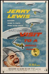 2d950 VISIT TO A SMALL PLANET 1sh '60 wacky alien Jerry Lewis saucers down to Earth from space!