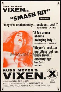 2d951 VIXEN reviews 1sh '68 classic Russ Meyer, sexy naked Erica Gavin!
