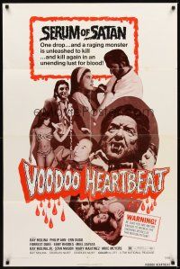 2d952 VOODOO HEARTBEAT 1sh '72 Ray Molina, wacky serum of Satan, unleashed to kill!