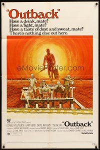 2d954 WAKE IN FRIGHT 1sh '71 tough Australian Outback, have a drink, have a fight!