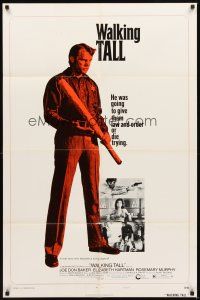 2d955 WALKING TALL style B 1sh '73 cool art of Joe Don Baker as Buford Pusser, classic!