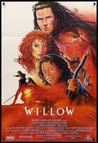 2d981 WILLOW 1sh '88 George Lucas & Ron Howard directed, art of Kilmer & Joanne Whalley!