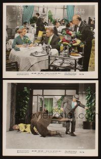 2e243 NEVER STEAL ANYTHING SMALL 2 color 8x10 stills '59 James Cagney having lunch & fighting!