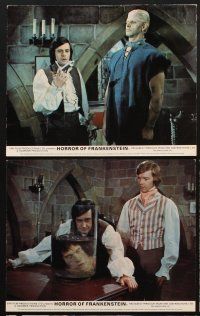 2e073 HORROR OF FRANKENSTEIN 8 color English FOH LCs '71 Hammer horror, Ralph Bates,Veronica Carlson