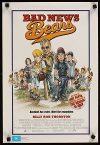 2f007 BAD NEWS BEARS DS Aust mini poster '05 Phil Roberts art of Billy Bob Thornton, Kinnear!