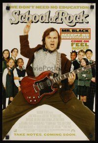 2f010 SCHOOL OF ROCK DS Aust mini poster '03 image of teacher Jack Black playing guitar!