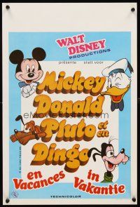 2f272 MICKEY DONALD PLUTO ET EN DINGO EN VACANCES Belgian '80 Goofy, Donald Duck, Mickey Mouse!