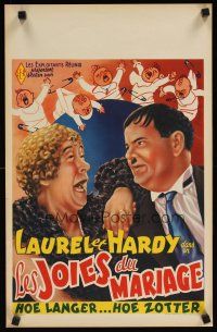2f303 TWICE TWO Belgian R50s wacky art of Stan Laurel & Oliver Hardy, Hal Roach!