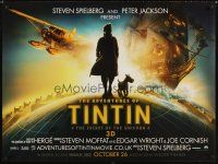 2f659 ADVENTURES OF TINTIN teaser DS British quad '11 Spielberg's version of the Belgian comic!