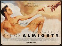 2f674 BRUCE ALMIGHTY advance DS British quad '03 Morgan Freeman as God & Jim Carrey in title role!