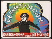 2f698 GERMAN FILM SEASON British quad '82 cool silkscreen art of Conrad Veidt by Linney & Meharg!