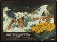 2f702 GOLD British quad '74 completely different art of miner Roger Moore!