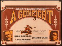 2f704 GUNFIGHT British quad '71 pay to see Kirk Douglas and Johnny Cash try to kill each other!